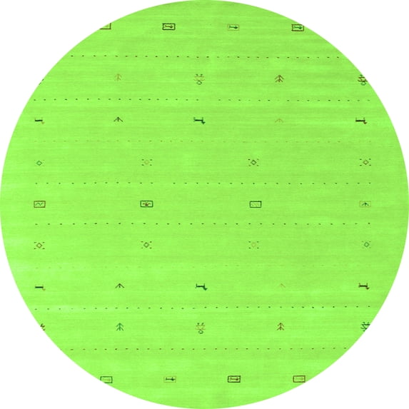 Ahgly Company Indoor Round Solid Green Modern Area Rugs, 4' Round