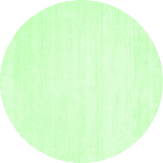 Ahgly Company Indoor Round Solid Green Modern Area Rugs, 7' Round