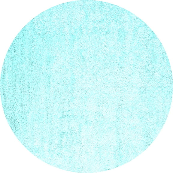 Ahgly Company Indoor Round Solid Light Blue Modern Area Rugs, 3' Round