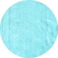 thumbnail image 1 of Ahgly Company Indoor Round Solid Light Blue Modern Area Rugs, 3' Round, 1 of 4