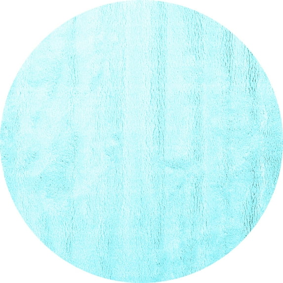 Ahgly Company Indoor Round Solid Light Blue Modern Area Rugs, 3' Round