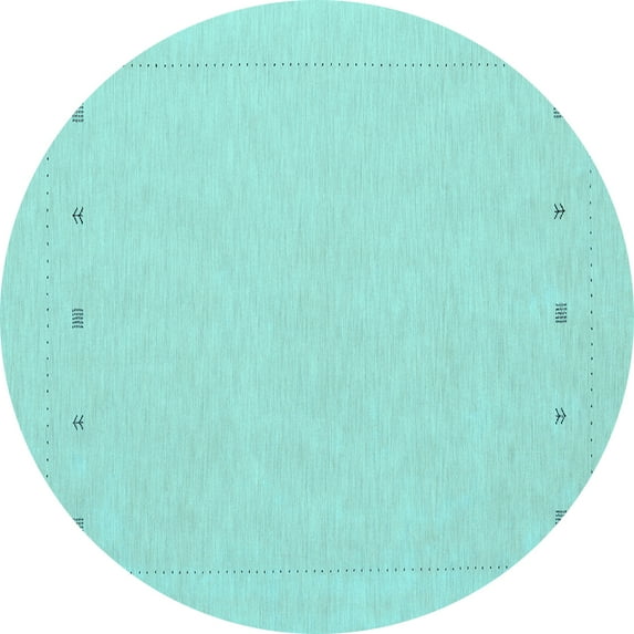 Ahgly Company Indoor Round Solid Light Blue Modern Area Rugs, 4' Round