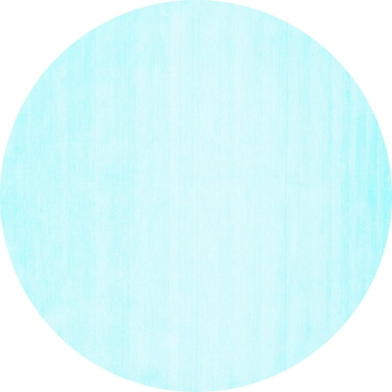 Ahgly Company Indoor Round Solid Light Blue Modern Area Rugs, 4' Round