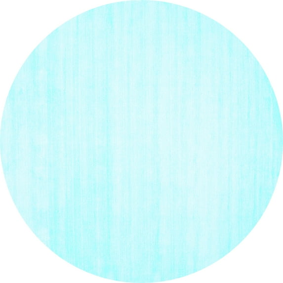 Ahgly Company Indoor Round Solid Light Blue Modern Area Rugs, 7' Round