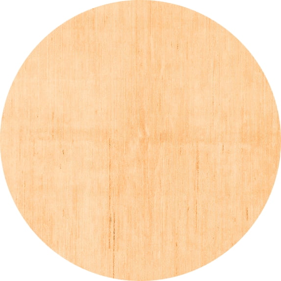 Ahgly Company Indoor Round Solid Orange Modern Area Rugs, 3' Round