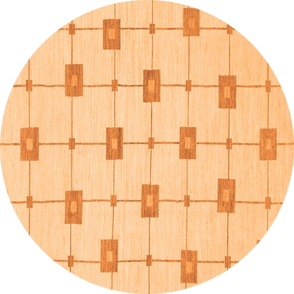 Ahgly Company Indoor Round Solid Orange Modern Area Rugs, 3' Round