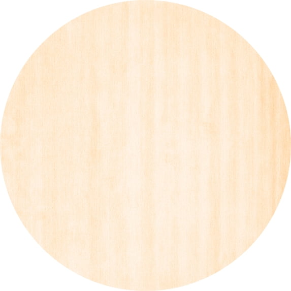 Ahgly Company Indoor Round Solid Orange Modern Area Rugs, 3' Round