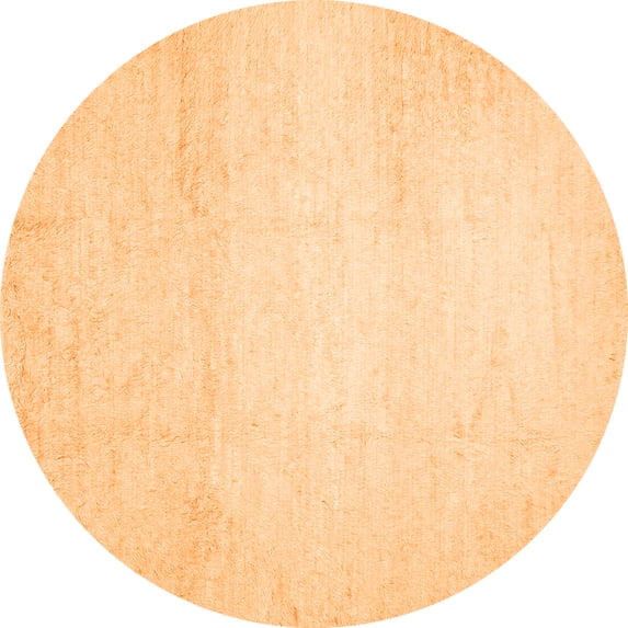 Ahgly Company Indoor Round Solid Orange Modern Area Rugs, 4' Round
