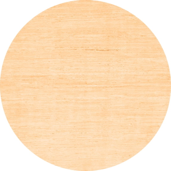Ahgly Company Indoor Round Solid Orange Modern Area Rugs, 6' Round