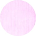 thumbnail image 1 of Ahgly Company Indoor Round Solid Pink Modern Area Rugs, 3' Round, 1 of 4