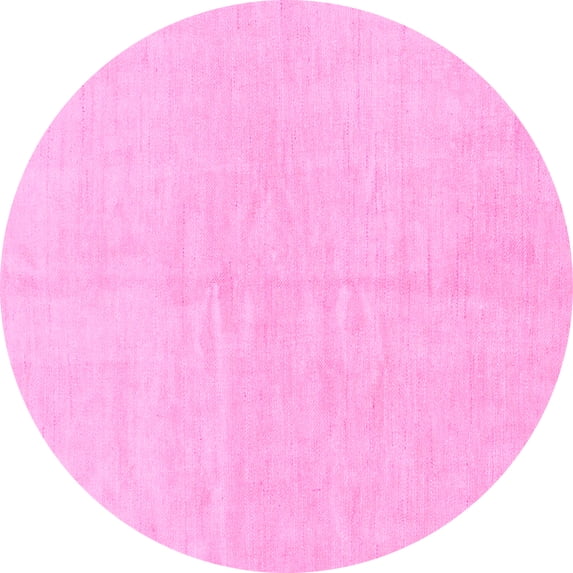 Ahgly Company Indoor Round Solid Pink Modern Area Rugs, 3' Round