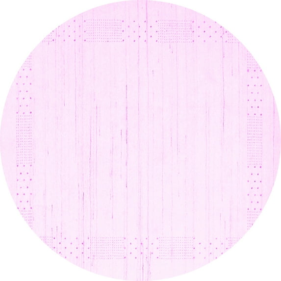 Ahgly Company Indoor Round Solid Pink Modern Area Rugs, 4' Round
