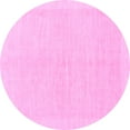 thumbnail image 1 of Ahgly Company Indoor Round Solid Pink Modern Area Rugs, 4' Round, 1 of 4