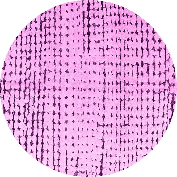 Ahgly Company Indoor Round Solid Pink Modern Area Rugs, 4' Round