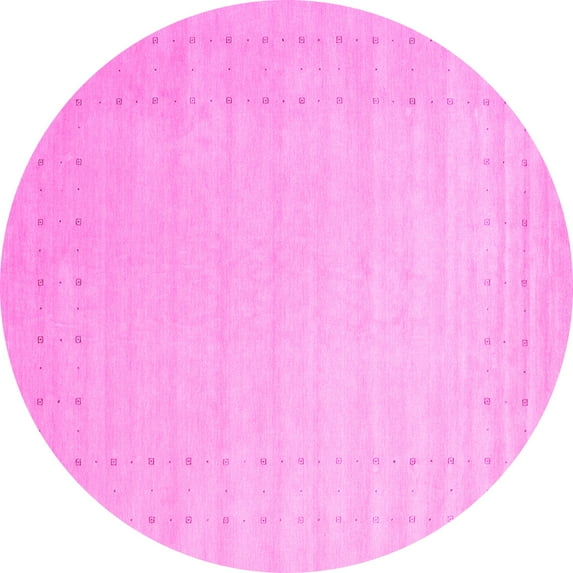 Ahgly Company Indoor Round Solid Pink Modern Area Rugs, 5' Round