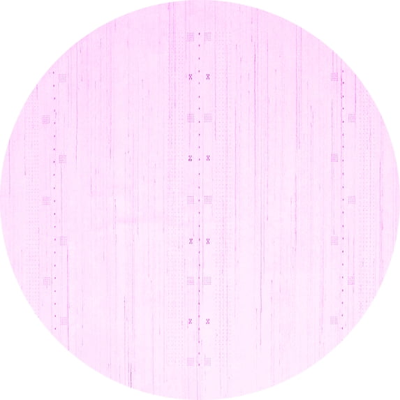 Ahgly Company Indoor Round Solid Pink Modern Area Rugs, 5' Round