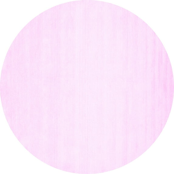 Ahgly Company Indoor Round Solid Pink Modern Area Rugs, 8' Round