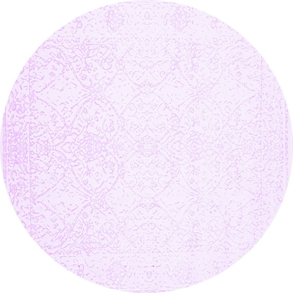 Ahgly Company Indoor Round Solid Purple Modern Area Rugs, 4' Round