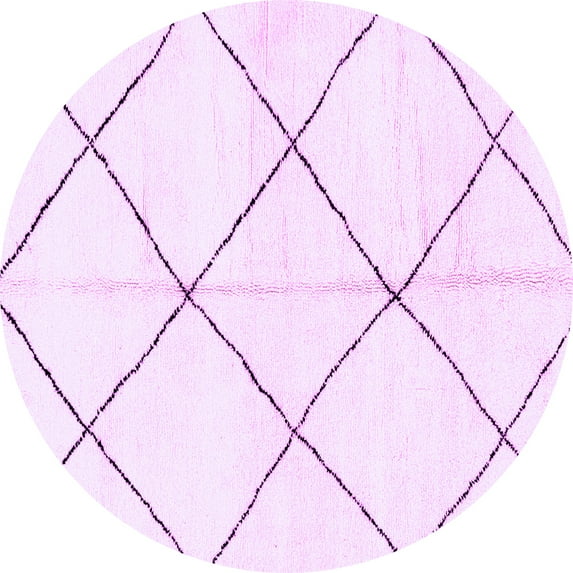 Ahgly Company Indoor Round Solid Purple Modern Area Rugs, 5' Round
