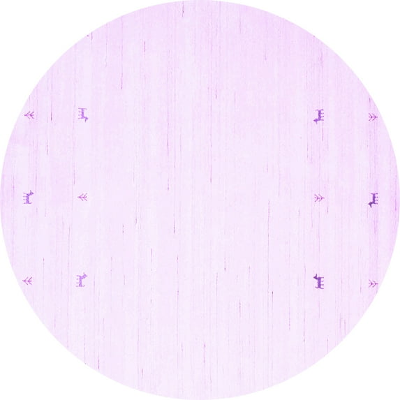 Ahgly Company Indoor Round Solid Purple Modern Area Rugs, 8' Round