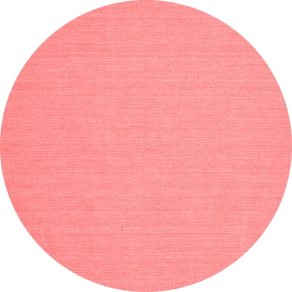 Ahgly Company Indoor Round Solid Red Modern Area Rugs, 4' Round