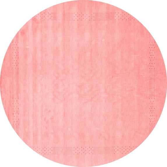Ahgly Company Indoor Round Solid Red Modern Area Rugs, 7' Round