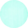 thumbnail image 1 of Ahgly Company Indoor Round Solid Turquoise Blue Modern Area Rugs, 5' Round, 1 of 4