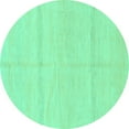 thumbnail image 1 of Ahgly Company Indoor Round Solid Turquoise Blue Modern Area Rugs, 6' Round, 1 of 4