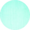 thumbnail image 1 of Ahgly Company Indoor Round Solid Turquoise Blue Modern Area Rugs, 8' Round, 1 of 4