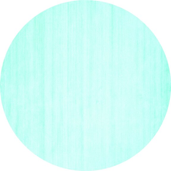 Ahgly Company Indoor Round Solid Turquoise Blue Modern Area Rugs, 8' Round