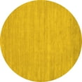 thumbnail image 1 of Ahgly Company Indoor Round Solid Yellow Modern Area Rugs, 4' Round, 1 of 4