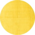 thumbnail image 1 of Ahgly Company Indoor Round Solid Yellow Modern Area Rugs, 5' Round, 1 of 4