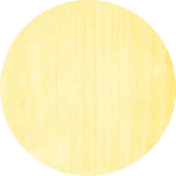 Ahgly Company Indoor Round Solid Yellow Modern Area Rugs, 5' Round