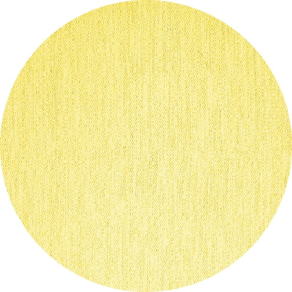 Ahgly Company Indoor Round Solid Yellow Modern Area Rugs, 6' Round
