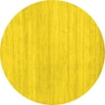 thumbnail image 1 of Ahgly Company Indoor Round Solid Yellow Modern Area Rugs, 7' Round, 1 of 4