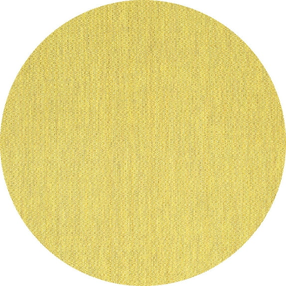 Ahgly Company Indoor Round Solid Yellow Modern Area Rugs, 8' Round