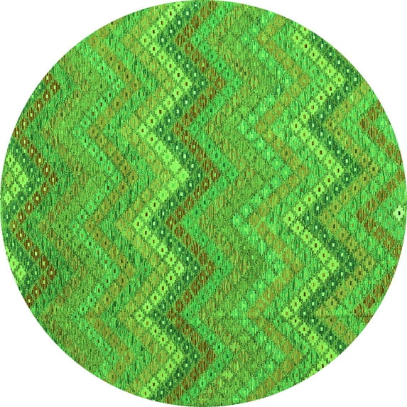 Ahgly Company Indoor Round Southwestern Green Country Area Rugs, 7' Round