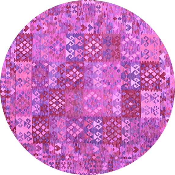 Ahgly Company Indoor Round Southwestern Purple Country Area Rugs, 8' Round