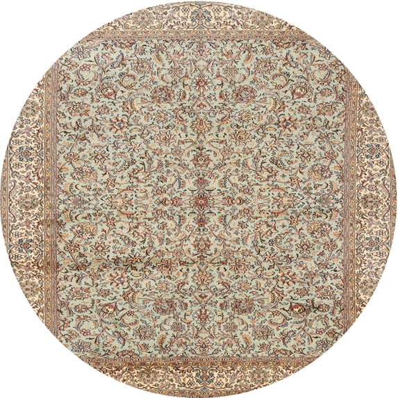 Ahgly Company Indoor Round Traditional Brown Persian Area Rugs, 3' Round