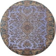 thumbnail image 1 of Ahgly Company Indoor Round Traditional Dark Gray Area Rugs, 4' Round, 1 of 6