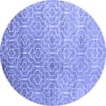 thumbnail image 1 of Ahgly Company Indoor Round Trellis Blue Modern Area Rugs, 4' Round, 1 of 4