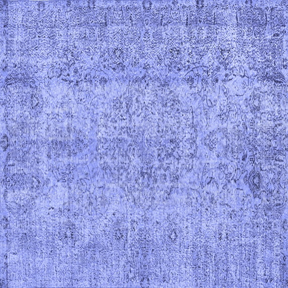 Ahgly Company Indoor Square Abstract Blue Contemporary Area Rugs, 5' Square