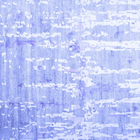 Ahgly Company Indoor Square Abstract Blue Contemporary Area Rugs, 6' Square