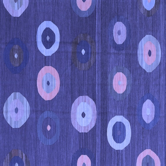 Ahgly Company Indoor Square Abstract Blue Contemporary Area Rugs, 7' Square