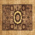 thumbnail image 1 of Ahgly Company Indoor Square Abstract Brown Modern Area Rugs, 4' Square, 1 of 4