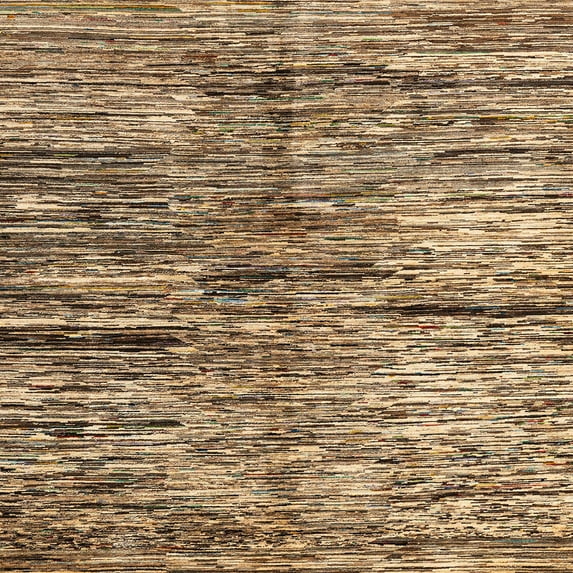 Ahgly Company Indoor Square Abstract Dark Sienna Brown Area Rugs, 5' Square