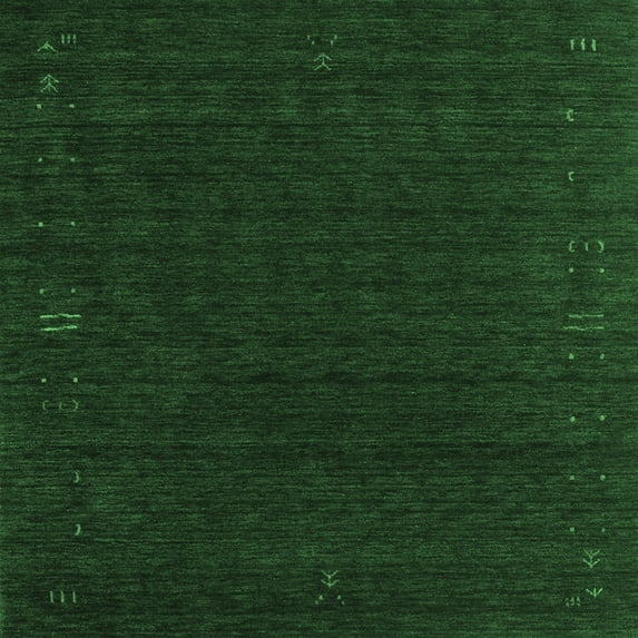 Ahgly Company Indoor Square Abstract Emerald Green Contemporary Area Rugs, 3' Square