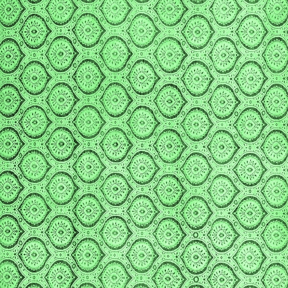 Ahgly Company Indoor Square Abstract Emerald Green Modern Area Rugs, 5' Square