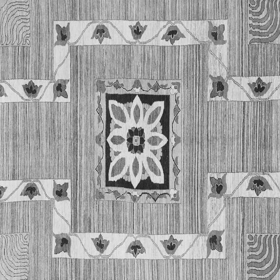 Ahgly Company Indoor Square Abstract Gray Modern Area Rugs, 7' Square