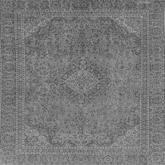 Ahgly Company Indoor Square Abstract Gray Modern Area Rugs, 7' Square